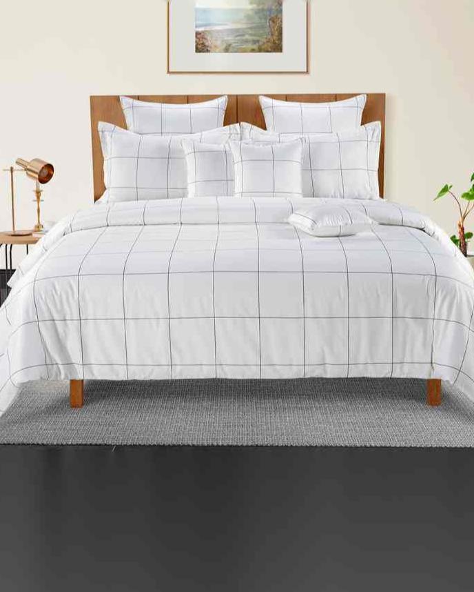 Stylish Zinnia Mercerized Pure Cotton One King Fitted Bedsheet With Two Pillow Covers Set | 78 x 72 x 10 inches