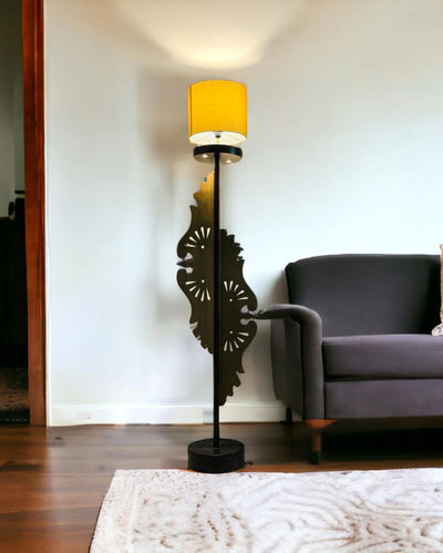 Noor 35 Tall Wooden Floor Lamp Elegant Design with Shade Included | 5.91 Feet