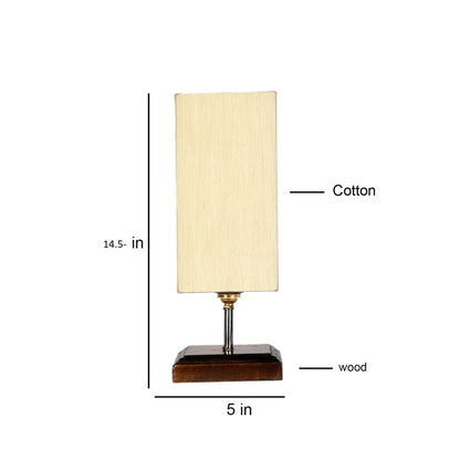 Elegant Off-White Wood Table Lamp with Shade Without Bulb | 5 x 15 inches