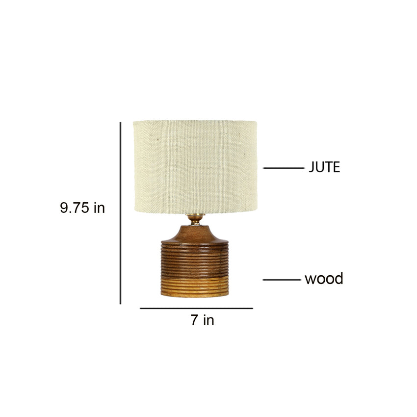 Sleek White Wood Table Lamp with Shade Without Bulb | 7 x 10 inches