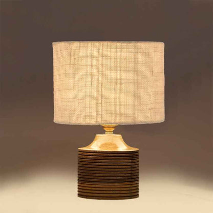 Sleek White Wood Table Lamp with Shade Without Bulb | 7 x 10 inches