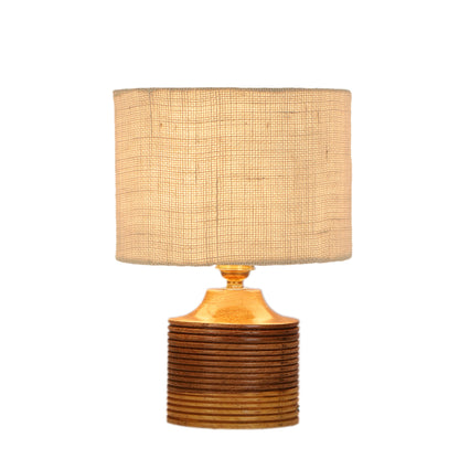 Sleek White Wood Table Lamp with Shade Without Bulb | 7 x 10 inches