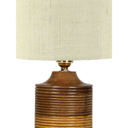 Sleek White Wood Table Lamp with Shade Without Bulb | 7 x 10 inches