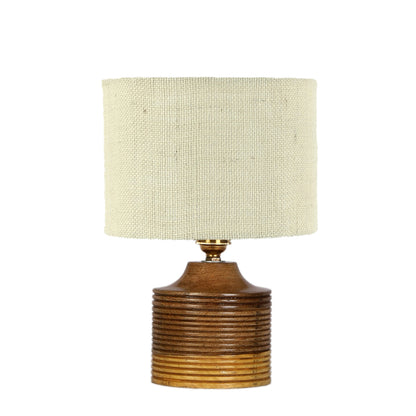 Sleek White Wood Table Lamp with Shade Without Bulb | 7 x 10 inches