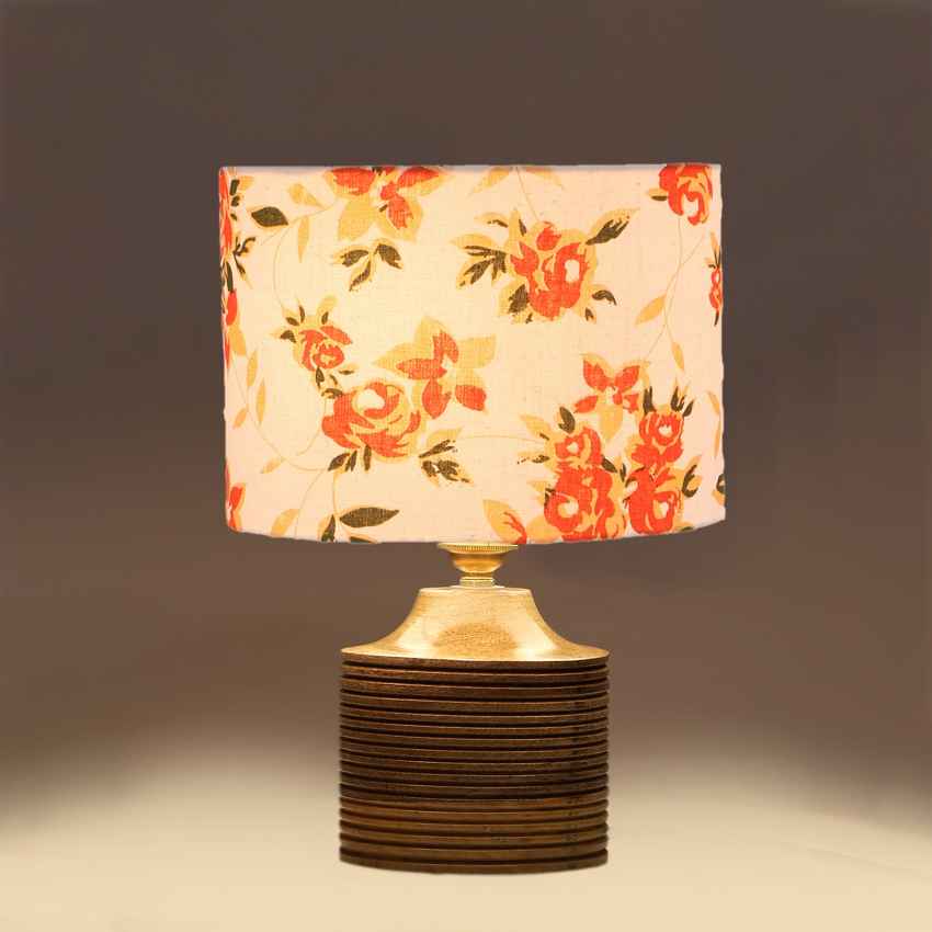 Vibrant Dynamic Multicolor Wood Table Lamp with Shade Without Bulb | 7 x 10 inches