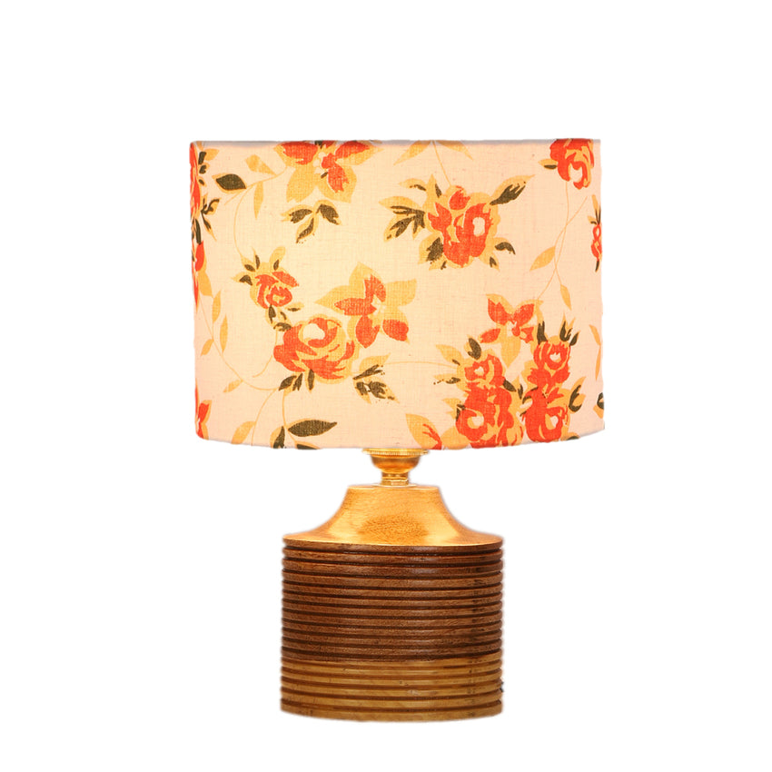 Vibrant Dynamic Multicolor Wood Table Lamp with Shade Without Bulb | 7 x 10 inches