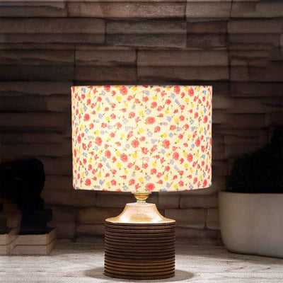 Bright Vibrant Multicolor Wood Table Lamp with Shade Without Bulb | 7 x 10 inches