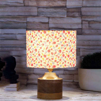 Bright Vibrant Multicolor Wood Table Lamp with Shade Without Bulb | 7 x 10 inches