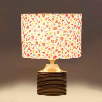 Bright Vibrant Multicolor Wood Table Lamp with Shade Without Bulb | 7 x 10 inches