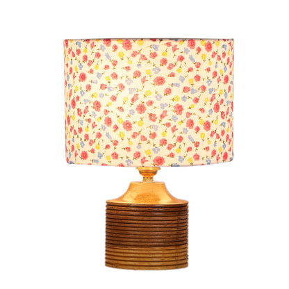 Bright Vibrant Multicolor Wood Table Lamp with Shade Without Bulb | 7 x 10 inches