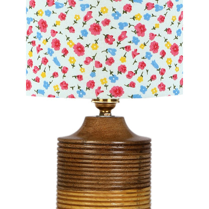 Bright Vibrant Multicolor Wood Table Lamp with Shade Without Bulb | 7 x 10 inches