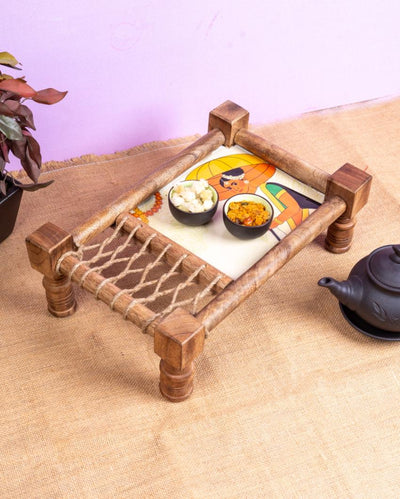 Premium Wooden Khaat Platter | 14 x 9 x 5 inches