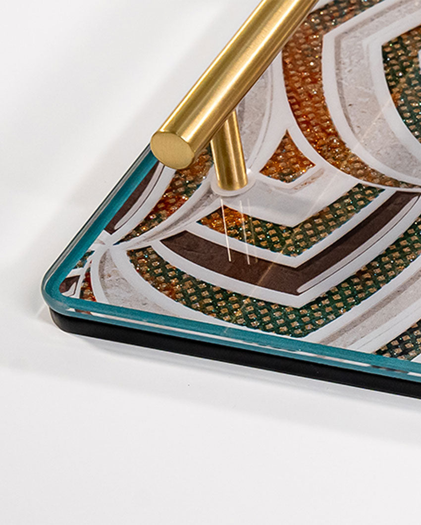 Wildlife Pattern Elegance Spectrum Glass Serving Tray | 14 x 9 x 2 inches