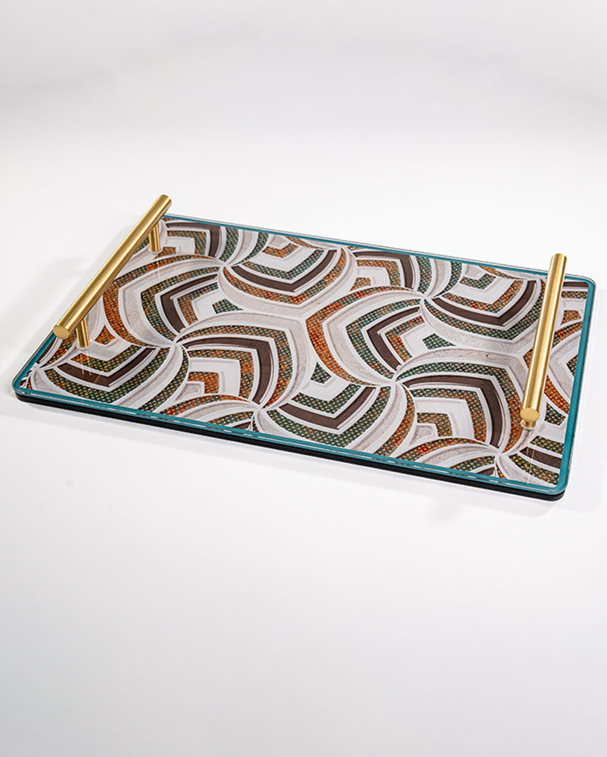 Wildlife Pattern Elegance Spectrum Glass Serving Tray | 14 x 9 x 2 inches