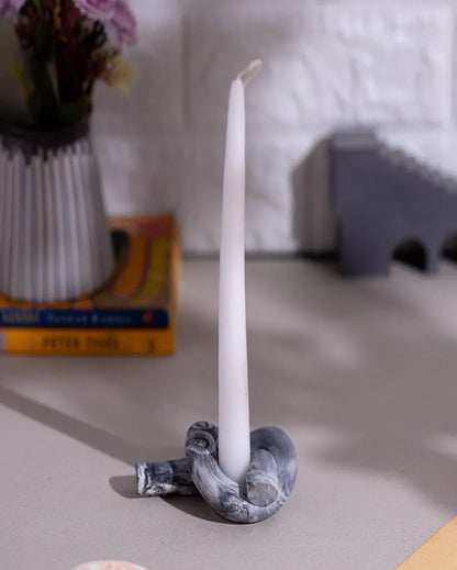 Decorative Modern Design Knot Concrete Candle Holder | 4 x 3 x 1 inches