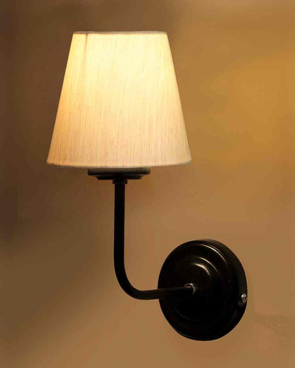 Timeless Classic Cotton Wall Mounted Lamp With Iron Base | 7 x 6 x 10 inches