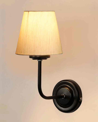 Timeless Classic Cotton Wall Mounted Lamp With Iron Base | 7 x 6 x 10 inches