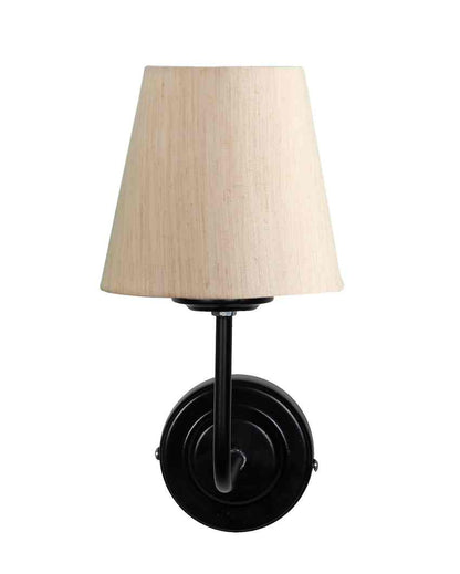 Timeless Classic Cotton Wall Mounted Lamp With Iron Base | 7 x 6 x 10 inches