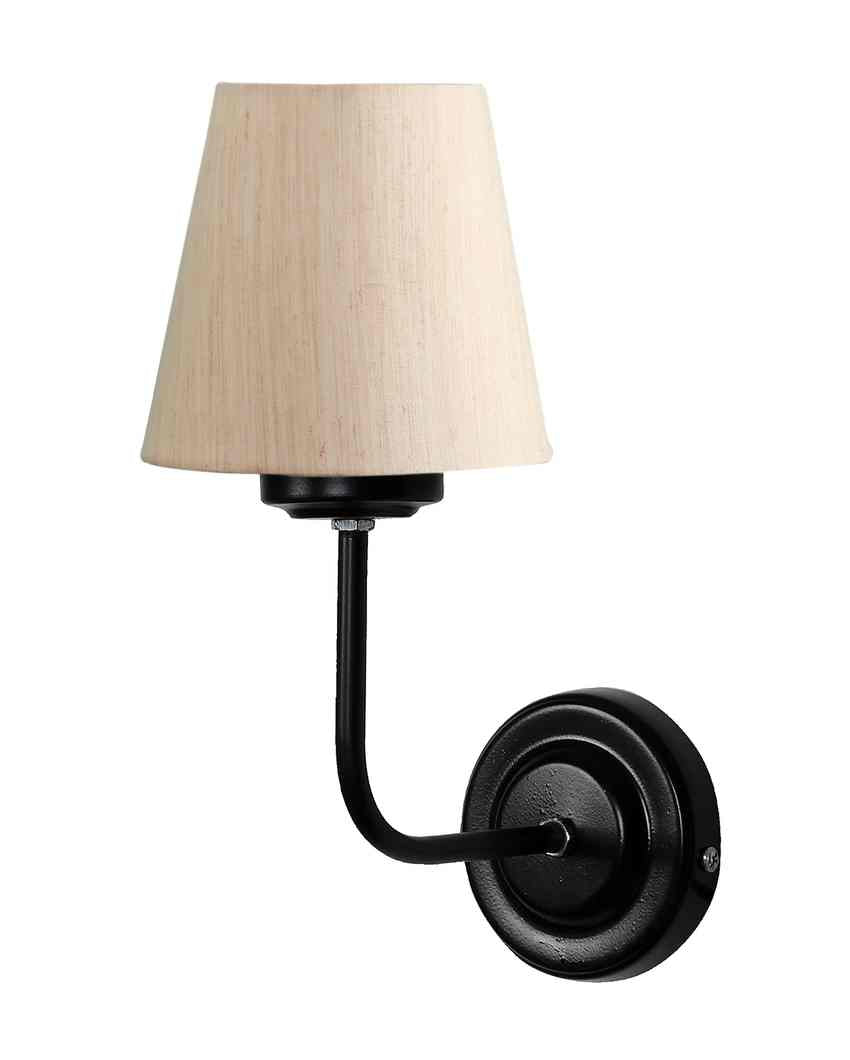 Timeless Classic Cotton Wall Mounted Lamp With Iron Base | 7 x 6 x 10 inches