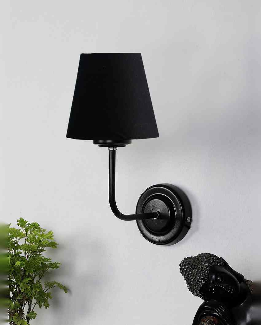 Timeless Classic Cotton Wall Mounted Lamp With Iron Base | 7 x 6 x 10 inches