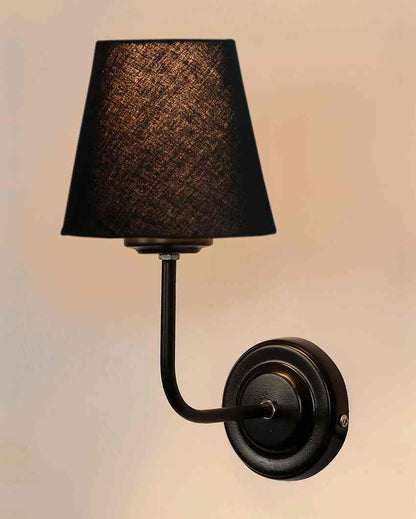 Timeless Classic Cotton Wall Mounted Lamp With Iron Base | 7 x 6 x 10 inches