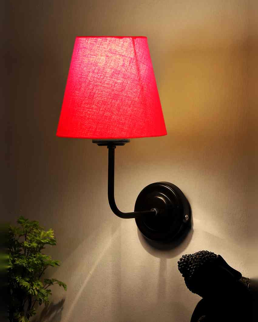 Timeless Classic Cotton Wall Mounted Lamp With Iron Base | 7 x 6 x 10 inches