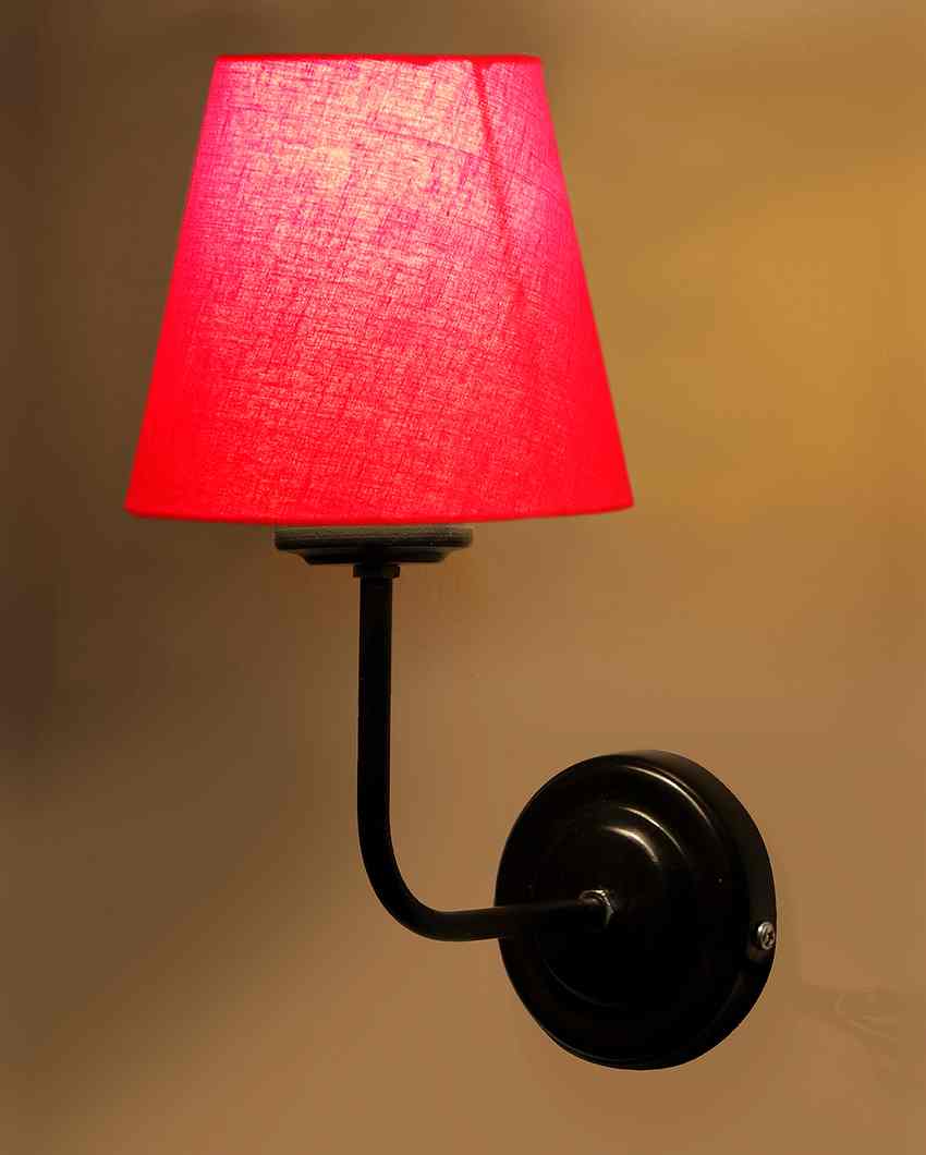 Timeless Classic Cotton Wall Mounted Lamp With Iron Base | 7 x 6 x 10 inches