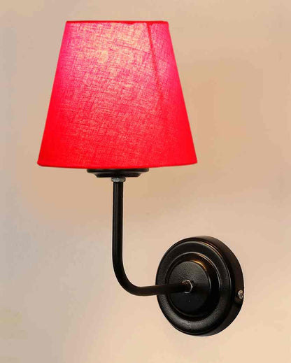 Timeless Classic Cotton Wall Mounted Lamp With Iron Base | 7 x 6 x 10 inches