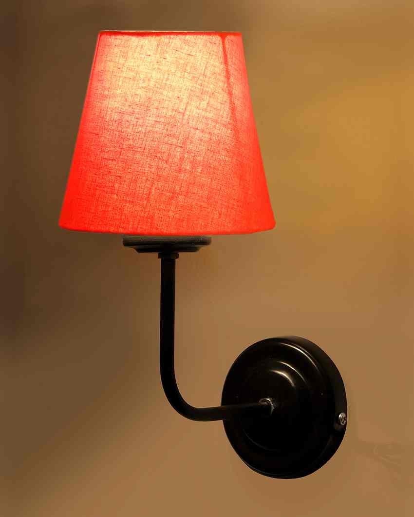 Timeless Classic Cotton Wall Mounted Lamp With Iron Base | 7 x 6 x 10 inches