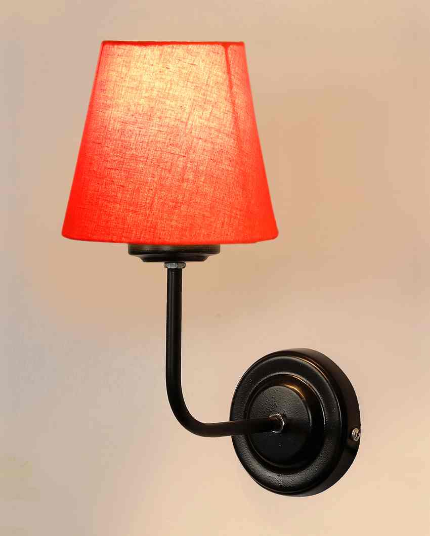 Timeless Classic Cotton Wall Mounted Lamp With Iron Base | 7 x 6 x 10 inches