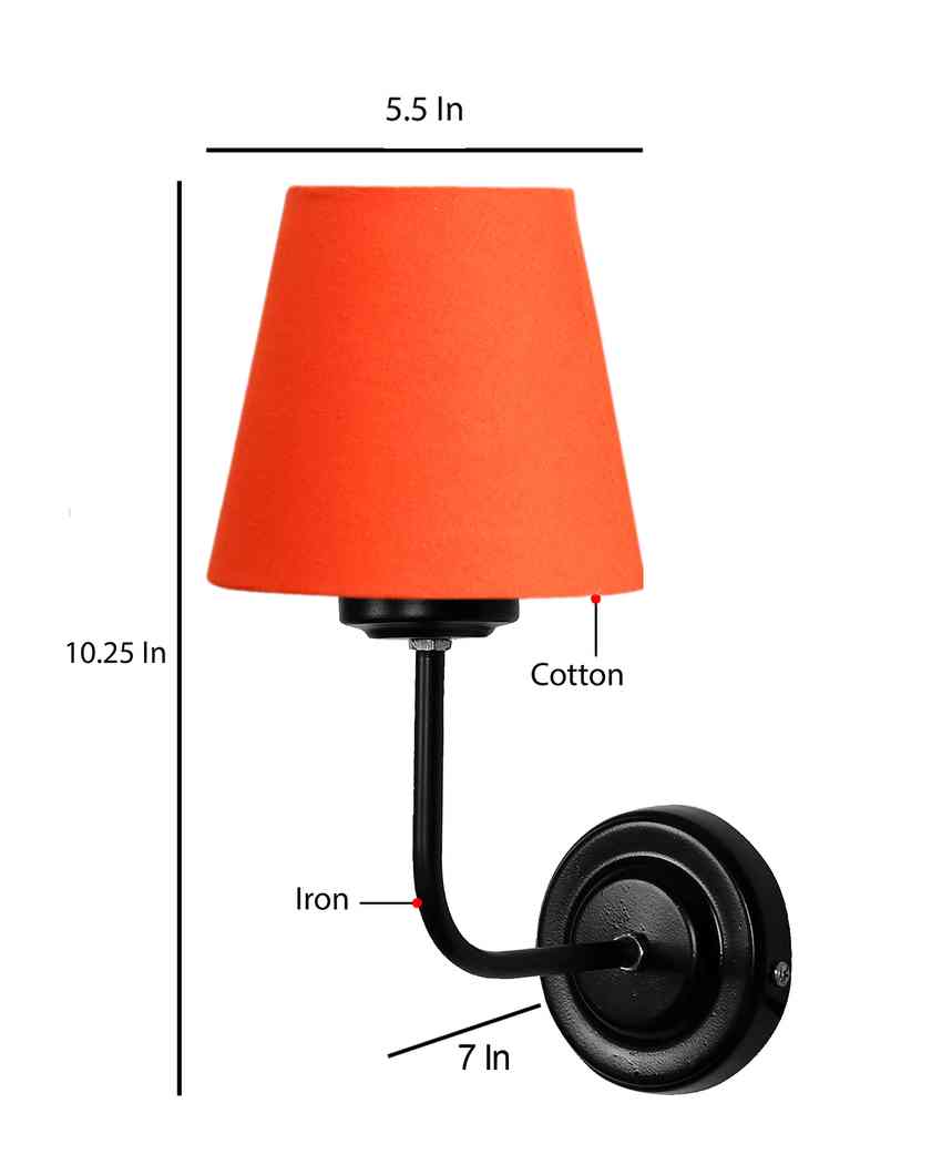 Timeless Classic Cotton Wall Mounted Lamp With Iron Base | 7 x 6 x 10 inches