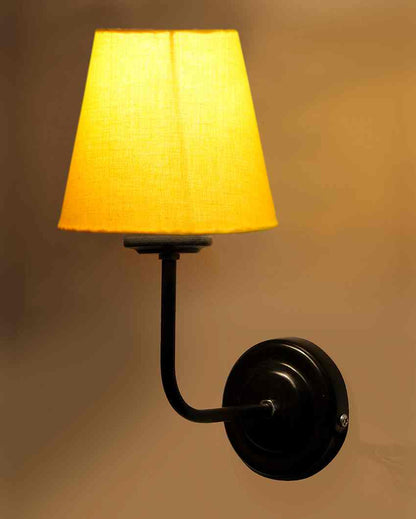 Timeless Classic Cotton Wall Mounted Lamp With Iron Base | 7 x 6 x 10 inches