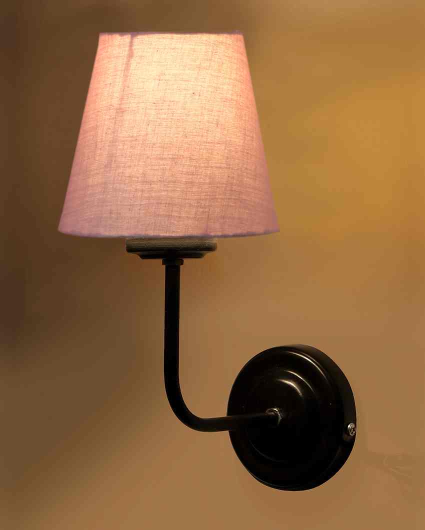 Timeless Classic Cotton Wall Mounted Lamp With Iron Base | 7 x 6 x 10 inches