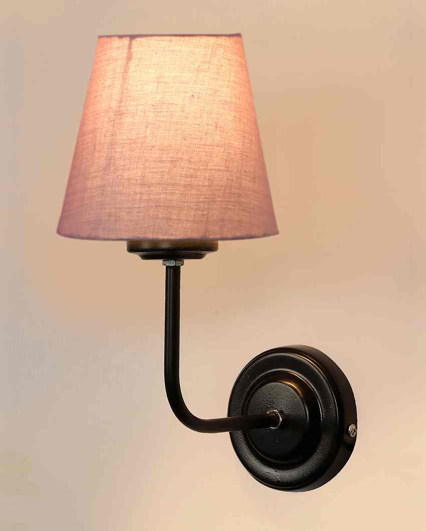 Timeless Classic Cotton Wall Mounted Lamp With Iron Base | 7 x 6 x 10 inches