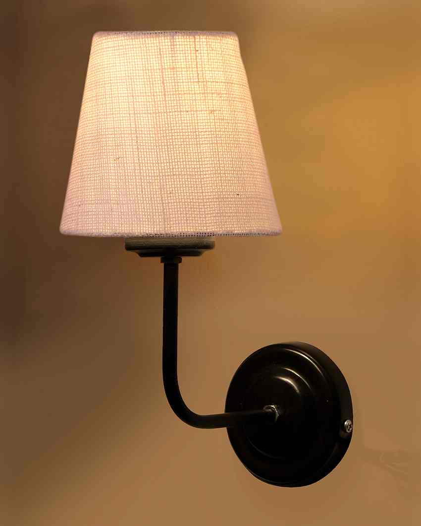 Rustic Warm Jute Wall Lamp Iron Base | 7 x 6 x 10 inches