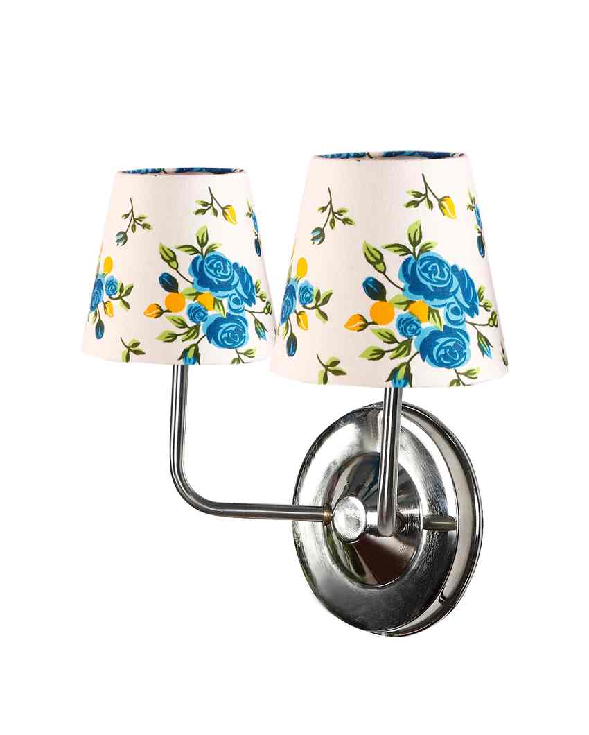 Refined Cotton Wall Mounted Dual Lamp With Steel Base | Set of 2 | 4 x 13 inches