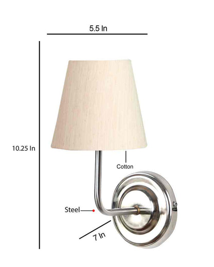 Classic Timeless Cotton Wall Mounted Lamp With Iron Base | 7 x 6 x 10 inches