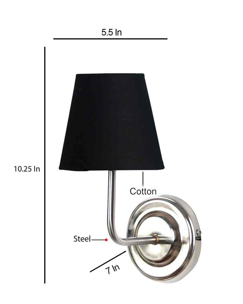 Classic Timeless Cotton Wall Mounted Lamp With Iron Base | 7 x 6 x 10 inches