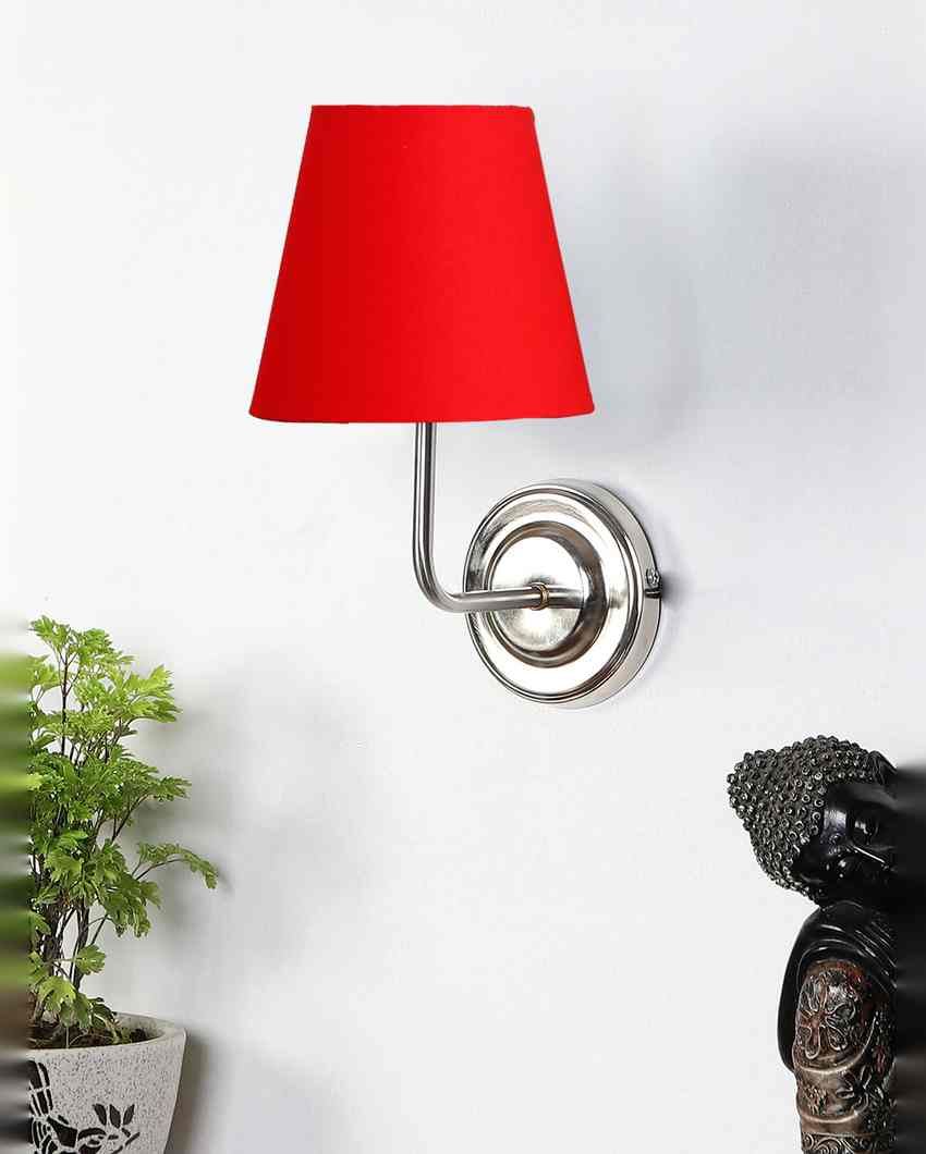 Classic Timeless Cotton Wall Mounted Lamp With Iron Base | 7 x 6 x 10 inches