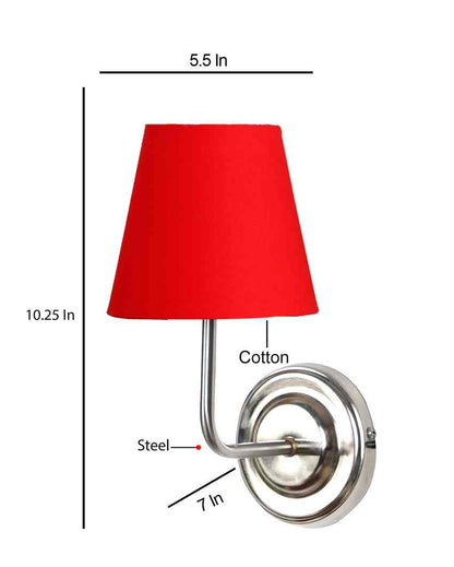 Classic Timeless Cotton Wall Mounted Lamp With Iron Base | 7 x 6 x 10 inches