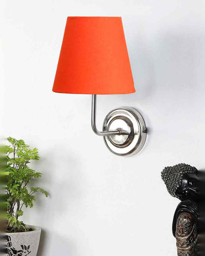 Classic Timeless Cotton Wall Mounted Lamp With Iron Base | 7 x 6 x 10 inches