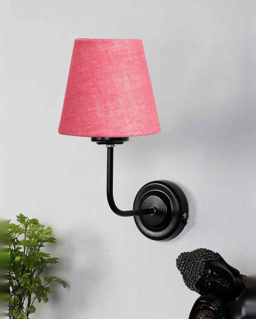 Rustic Warm Jute Wall Lamp Iron Base | 7 x 6 x 10 inches