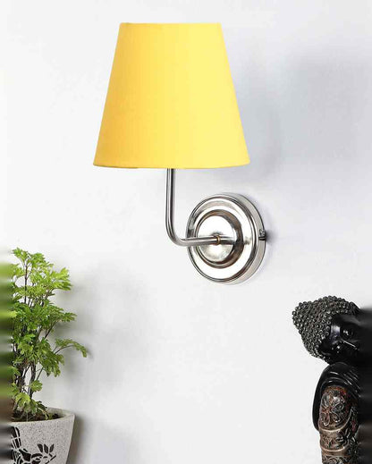 Classic Timeless Cotton Wall Mounted Lamp With Iron Base | 7 x 6 x 10 inches