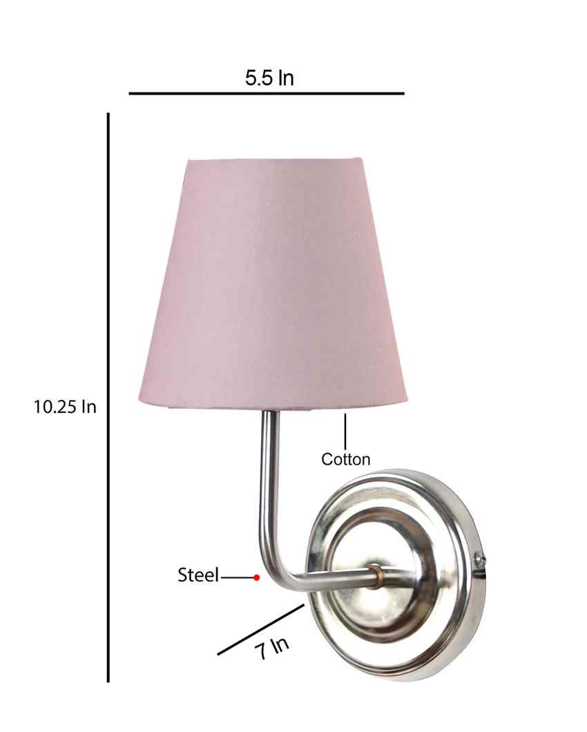 Classic Timeless Cotton Wall Mounted Lamp With Iron Base | 7 x 6 x 10 inches