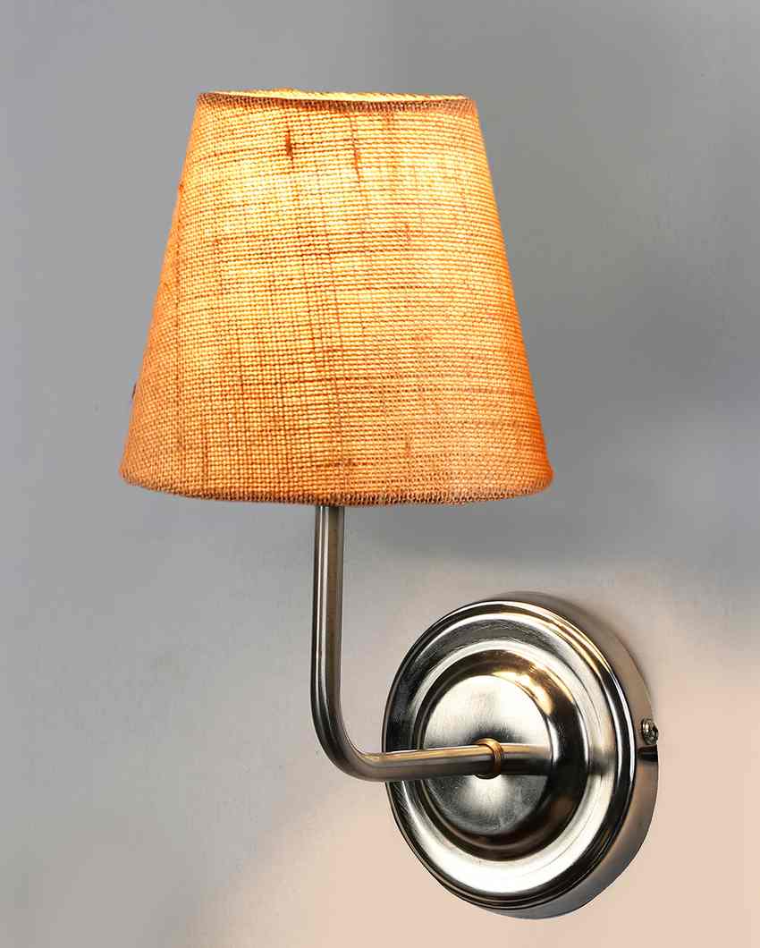 Earthy Jute Wall Mounted Lamp With Steel Base | 7 x 6 x 10 inches