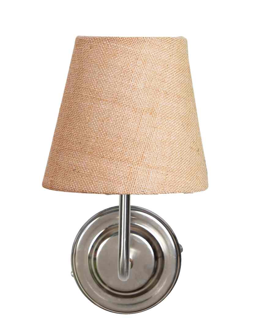 Earthy Jute Wall Mounted Lamp With Steel Base | 7 x 6 x 10 inches