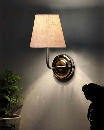 Earthy Jute Wall Mounted Lamp With Steel Base | 7 x 6 x 10 inches