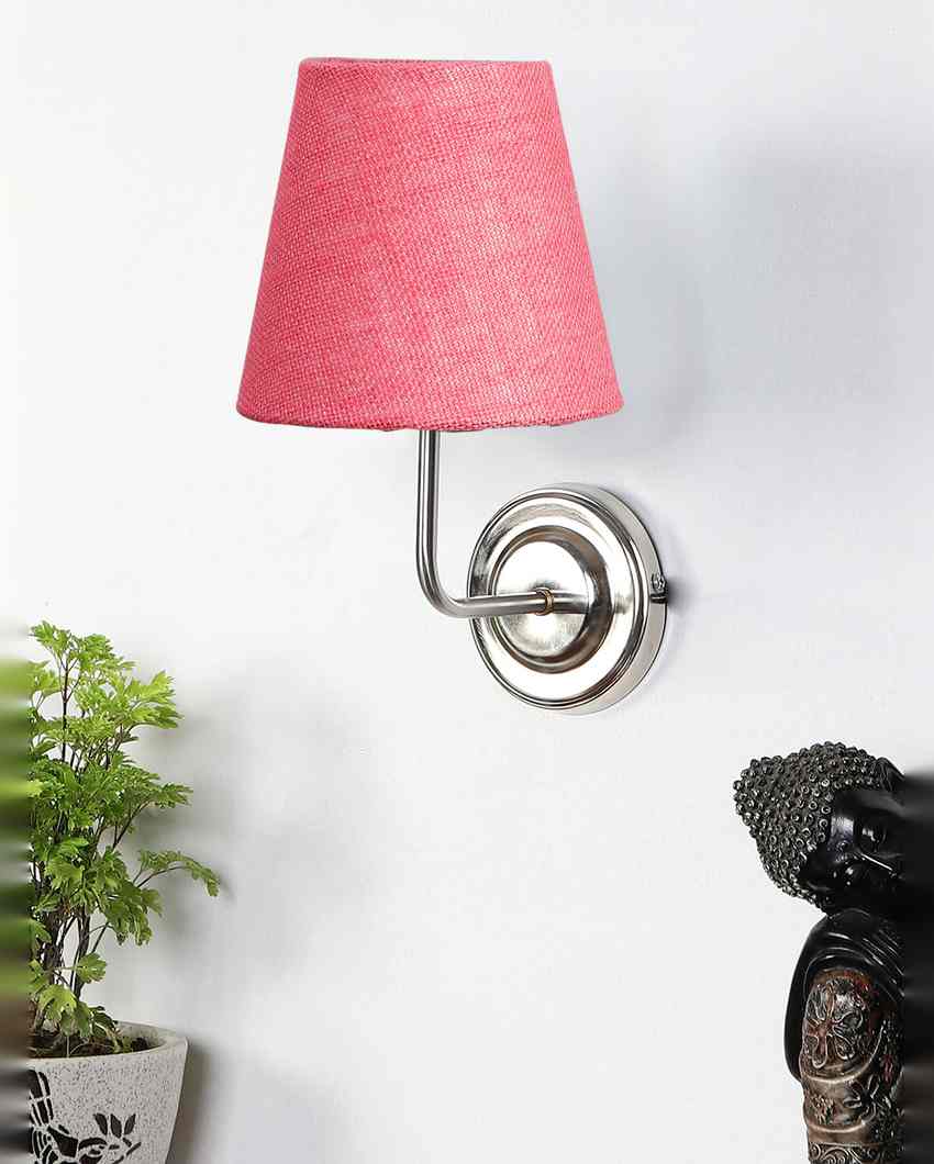 Earthy Jute Wall Mounted Lamp With Steel Base | 7 x 6 x 10 inches