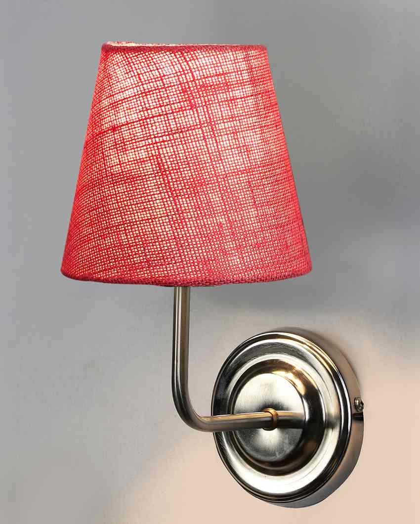 Earthy Jute Wall Mounted Lamp With Steel Base | 7 x 6 x 10 inches