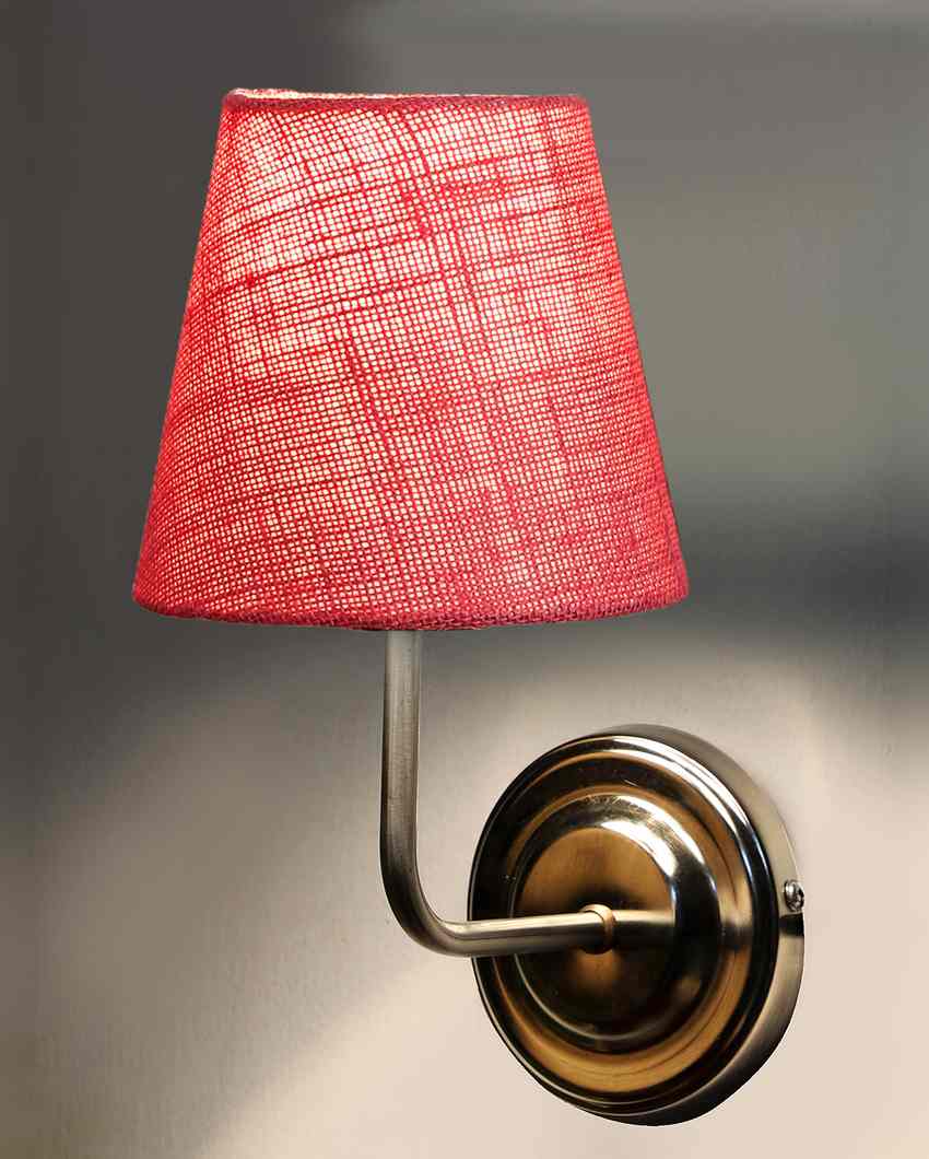 Earthy Jute Wall Mounted Lamp With Steel Base | 7 x 6 x 10 inches